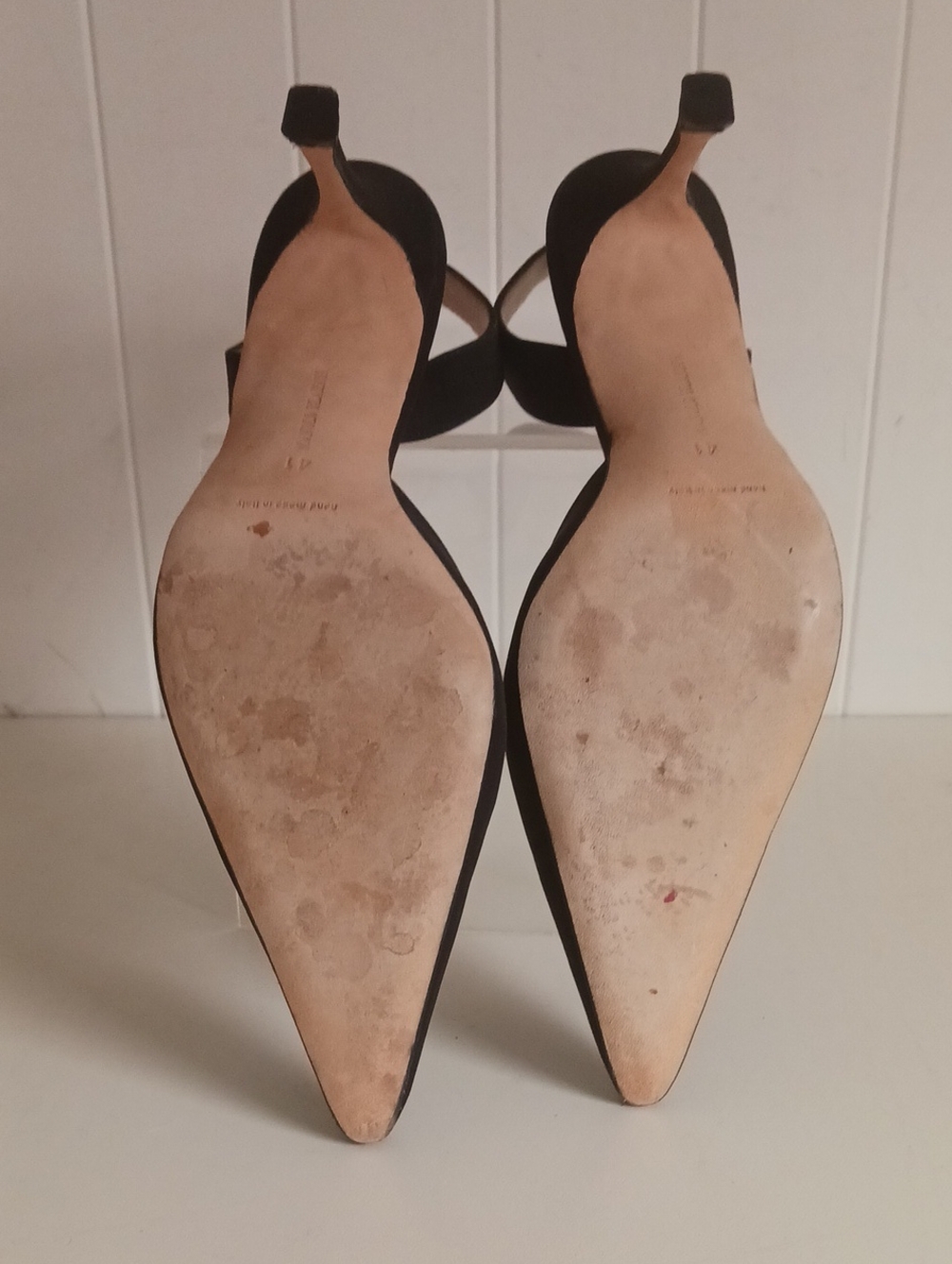 MANOLO BLAHNIK BLK FABRIC SLING BACK SHOES - Picture 8 of 9